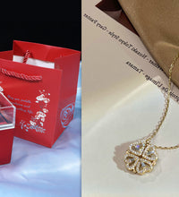 Heart clover necklace gift for women on display